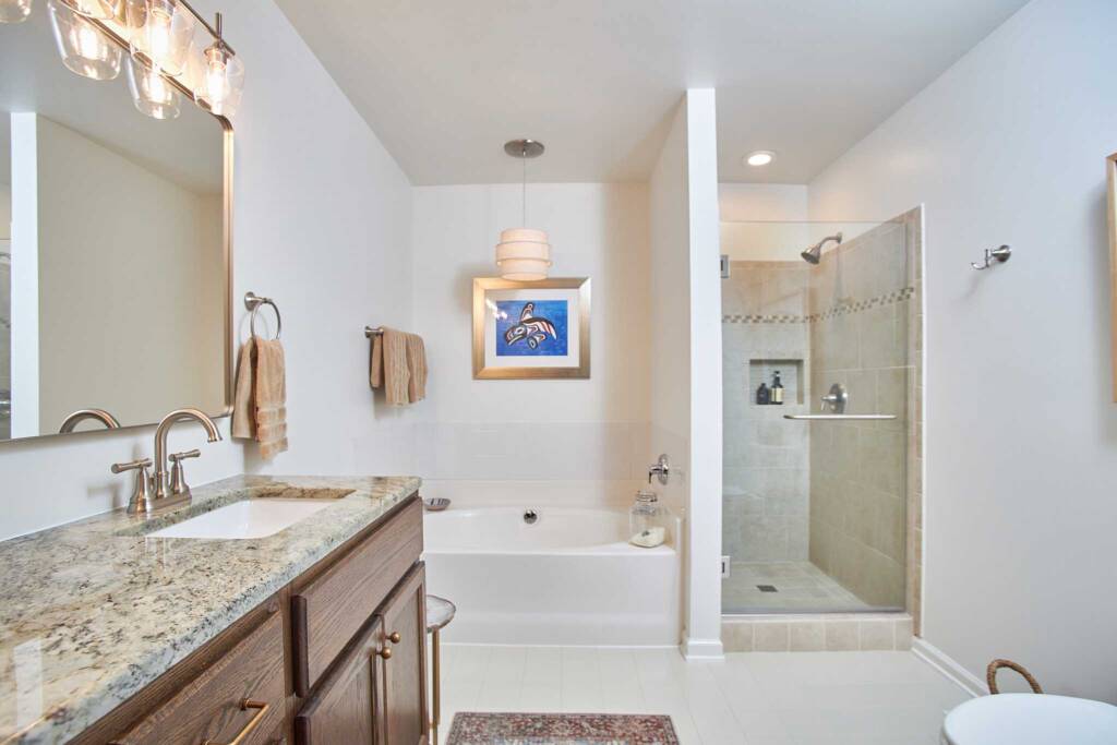 South Durham Cottage Lure primary bath after